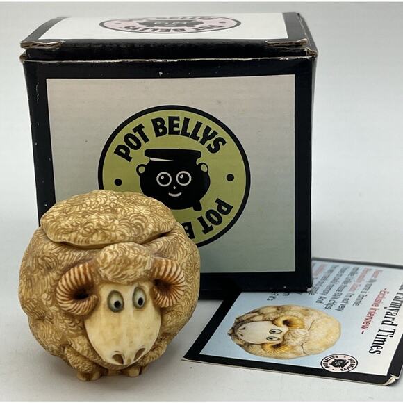 Harmony Kingdom Pot Bellys Tammie Ram Sheep Farm Trinket Box 2001 - Picture 1 of 7